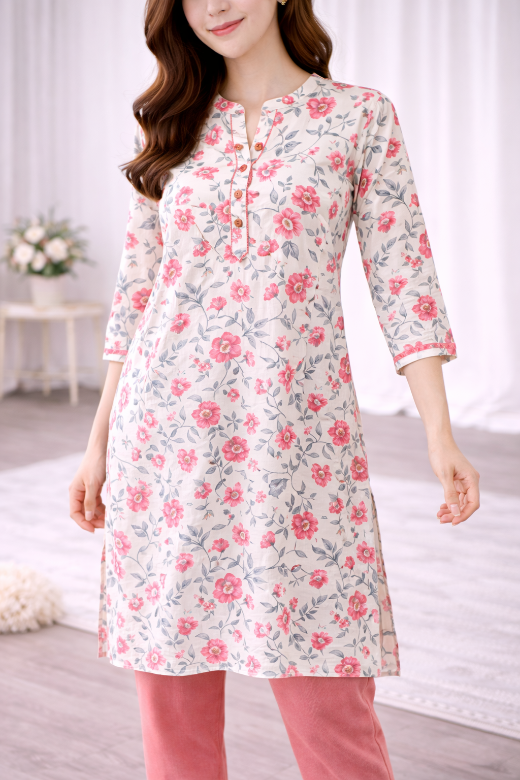 Women Floral Print Kurti